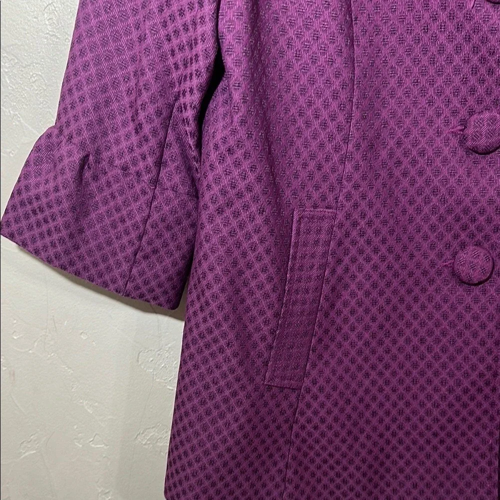 Giorgio Sant'Angelo Womens Purple Textured Ruffle‎ Sleeve Blazer Jacket Size 10